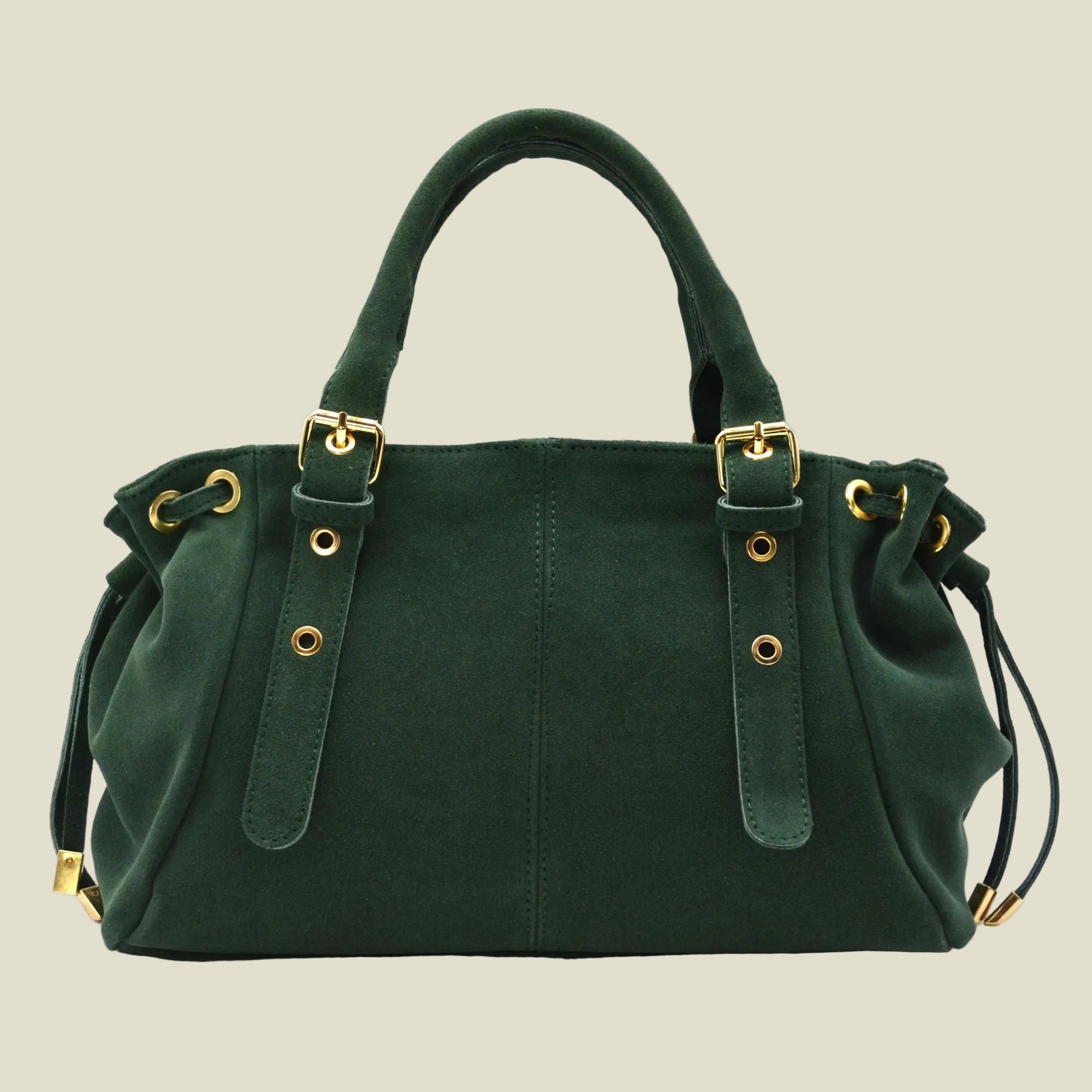Suede Tote Bag with Adjustable Straps and Compartments