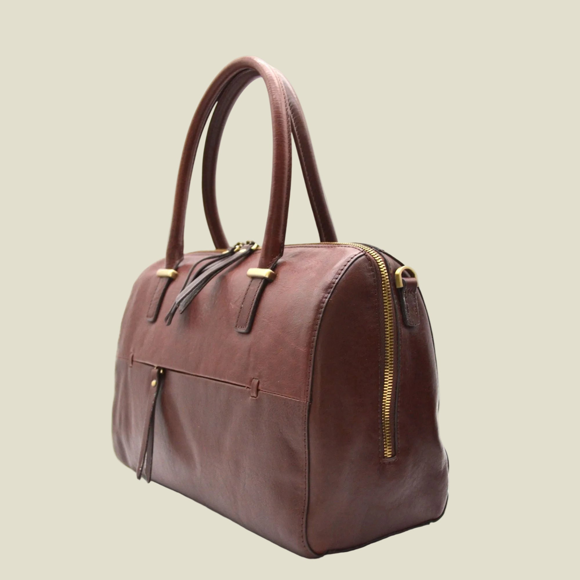 Italian Leather Top Handle Handbag
