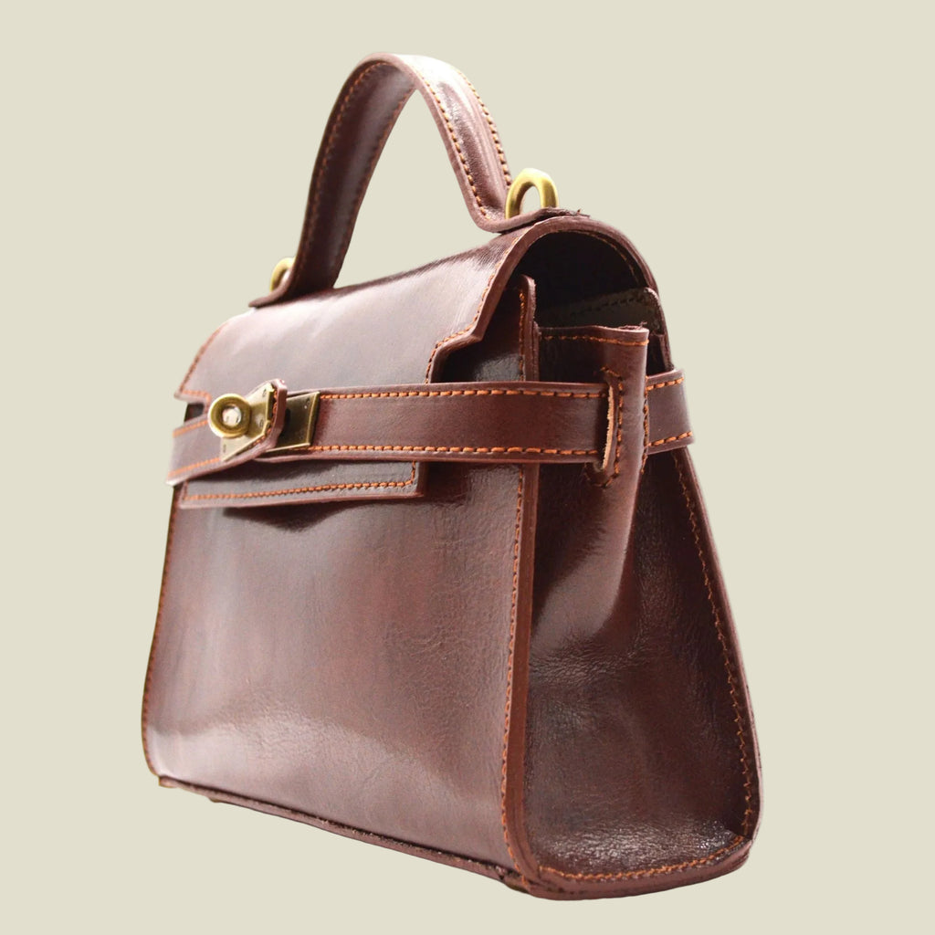 Italian Leather Boston Handbag