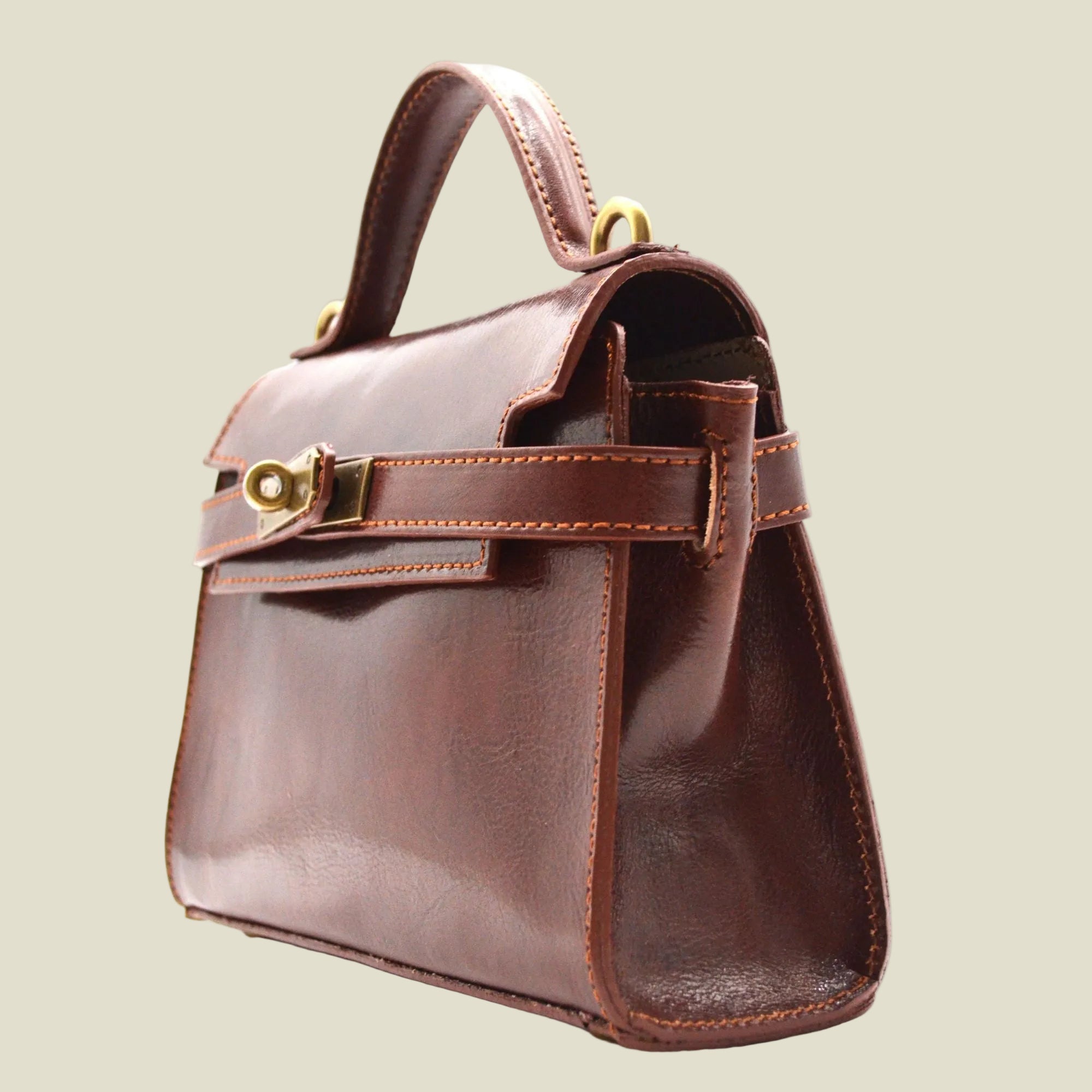 Italian Leather Boston Handbag