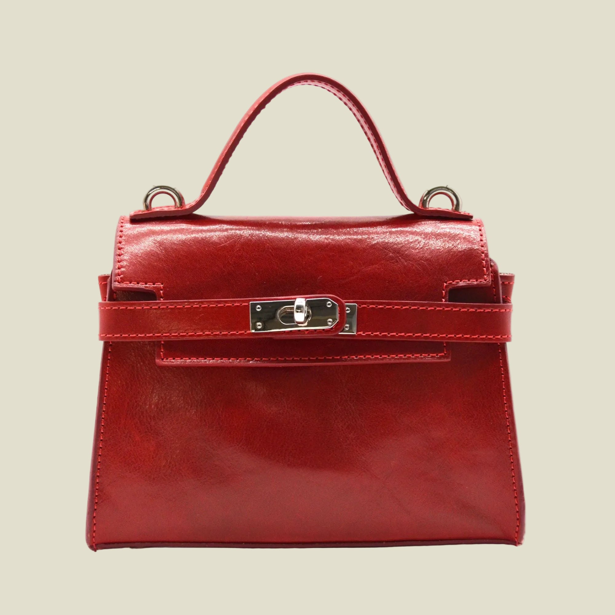 Italian Leather Boston Handbag