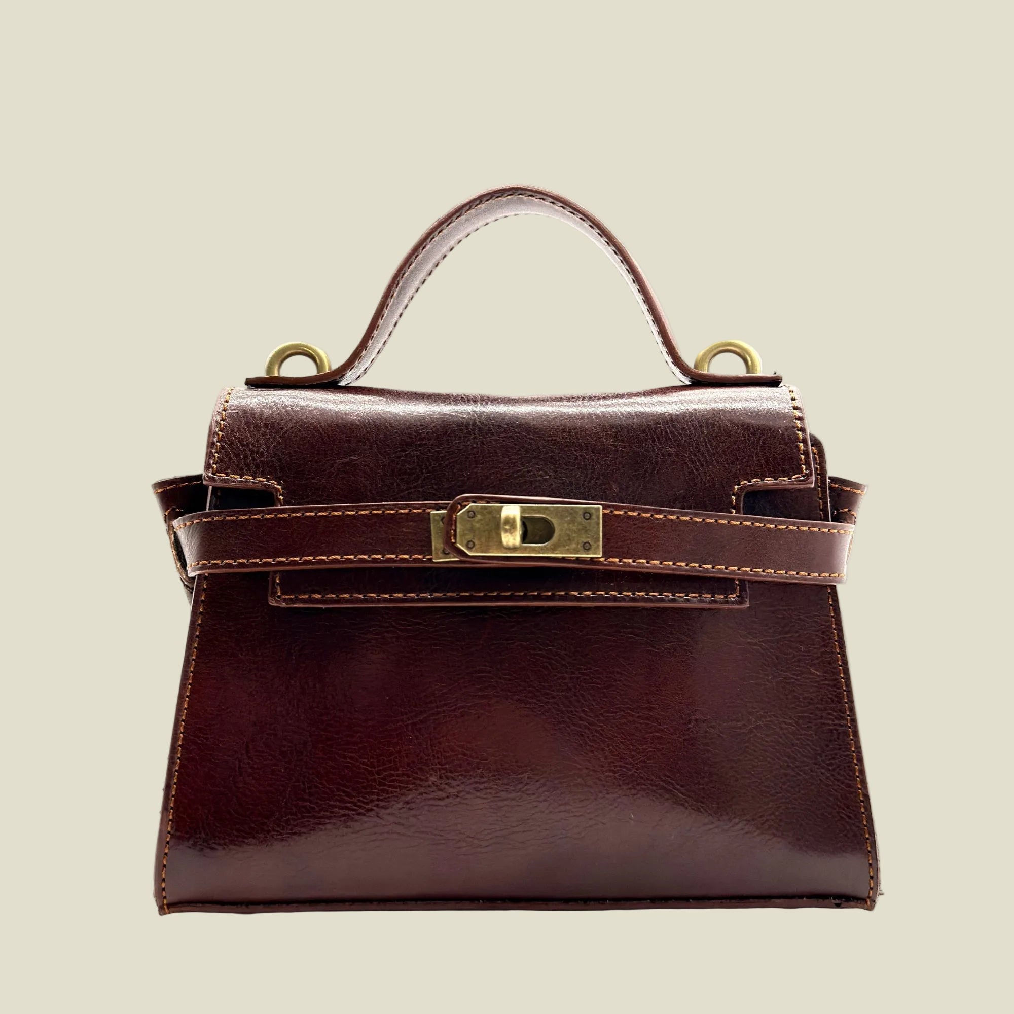 Italian Leather Boston Handbag