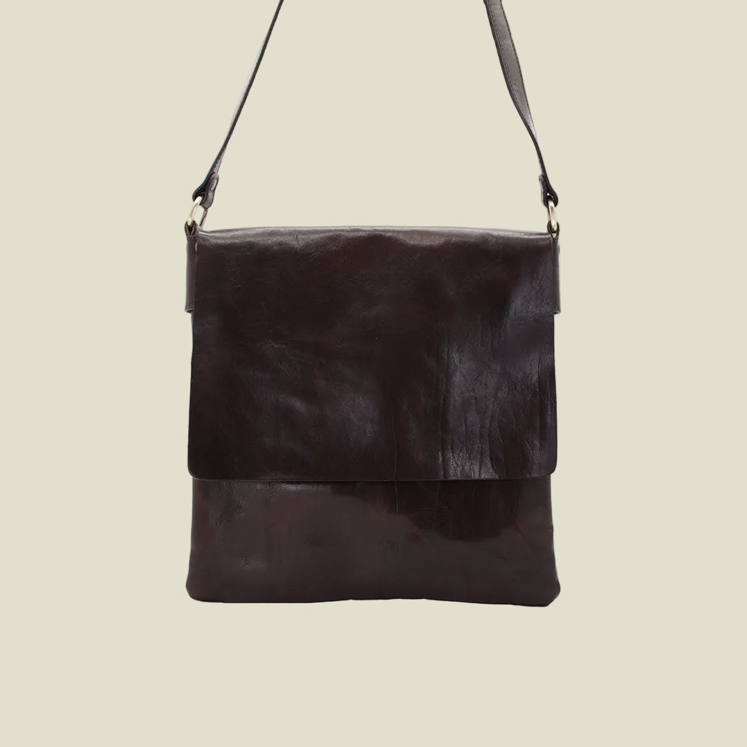 Italian Leather Messenger Shoulder Bag