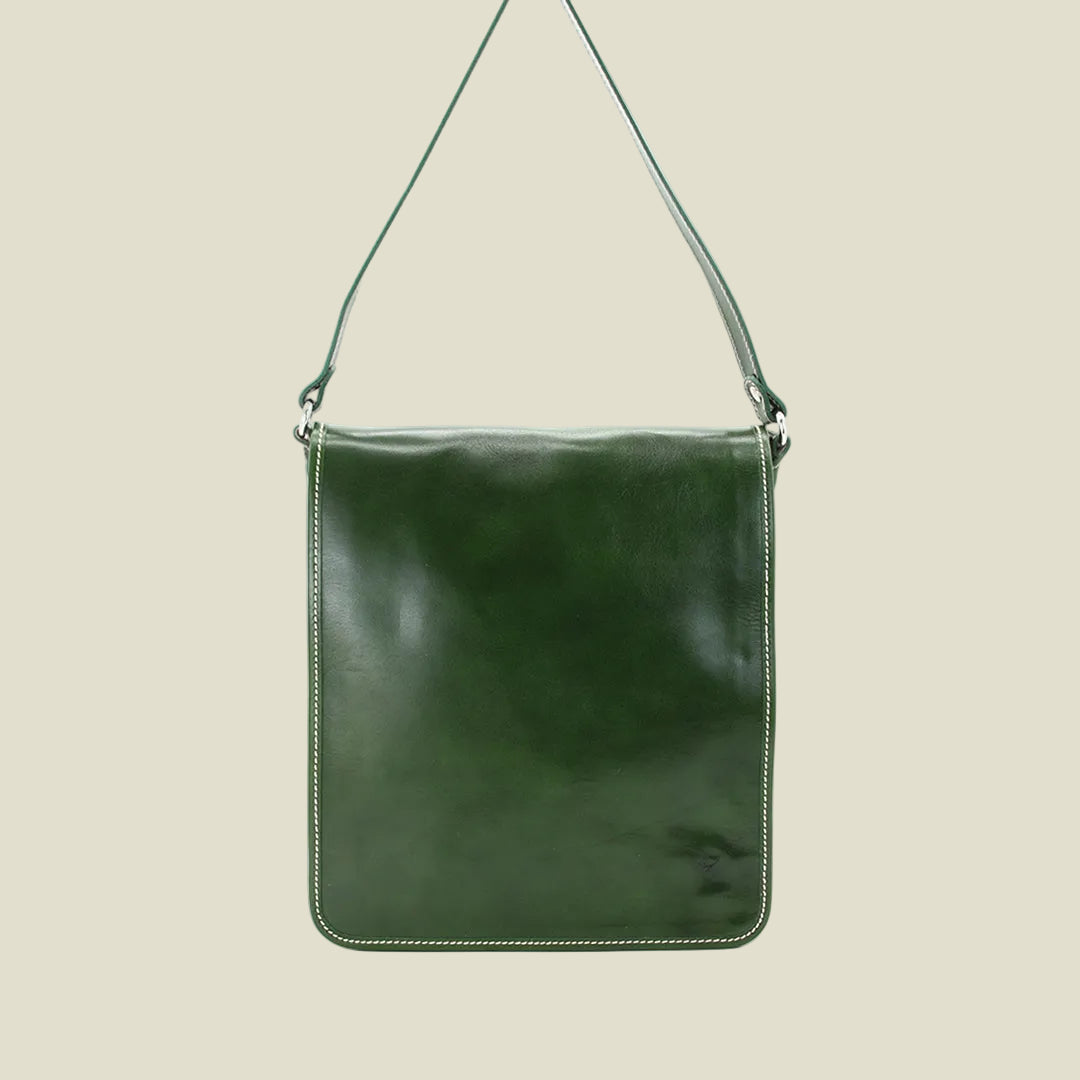 Italian Leather Flap Messenger Bag