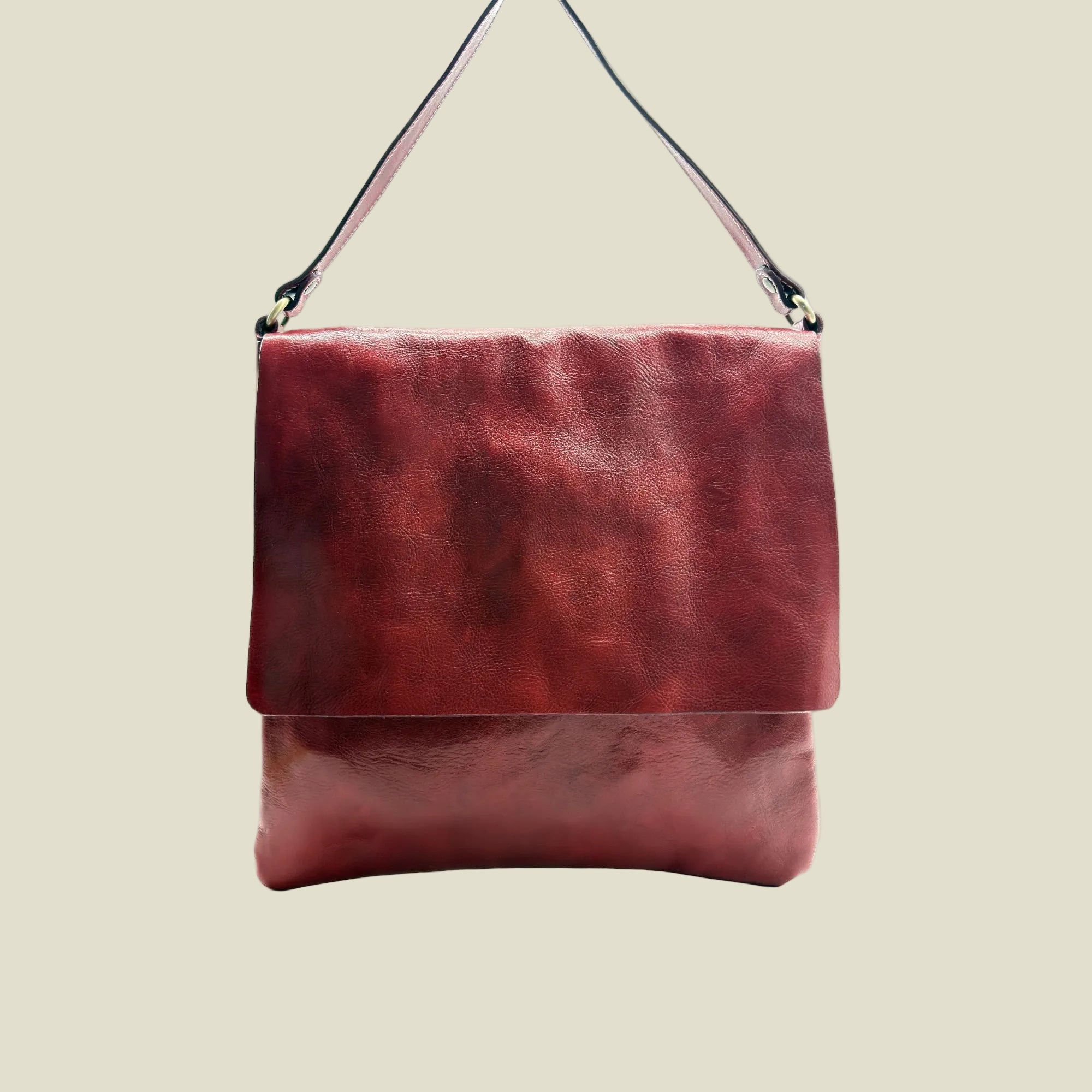 Italian Leather Messenger Shoulder Bag