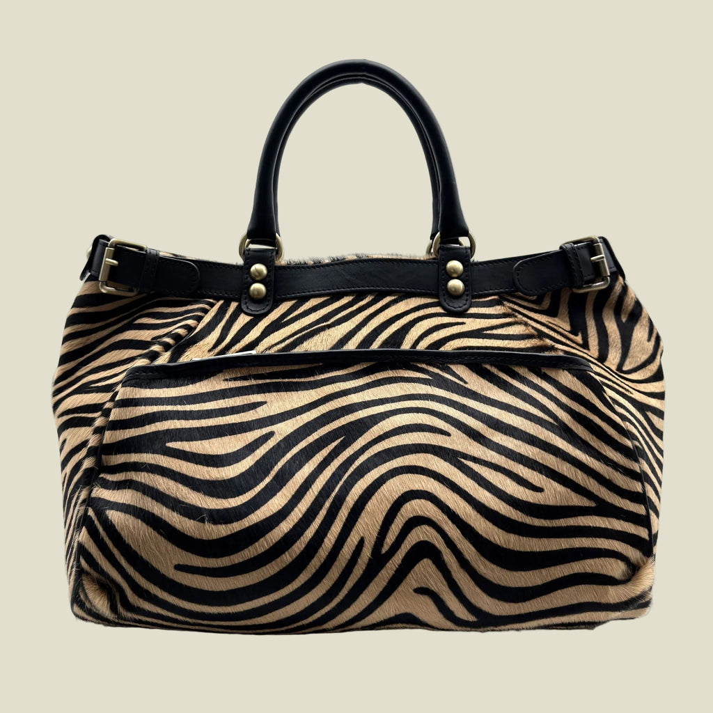 Italian Hair-On Hide Leather Weekender Bag