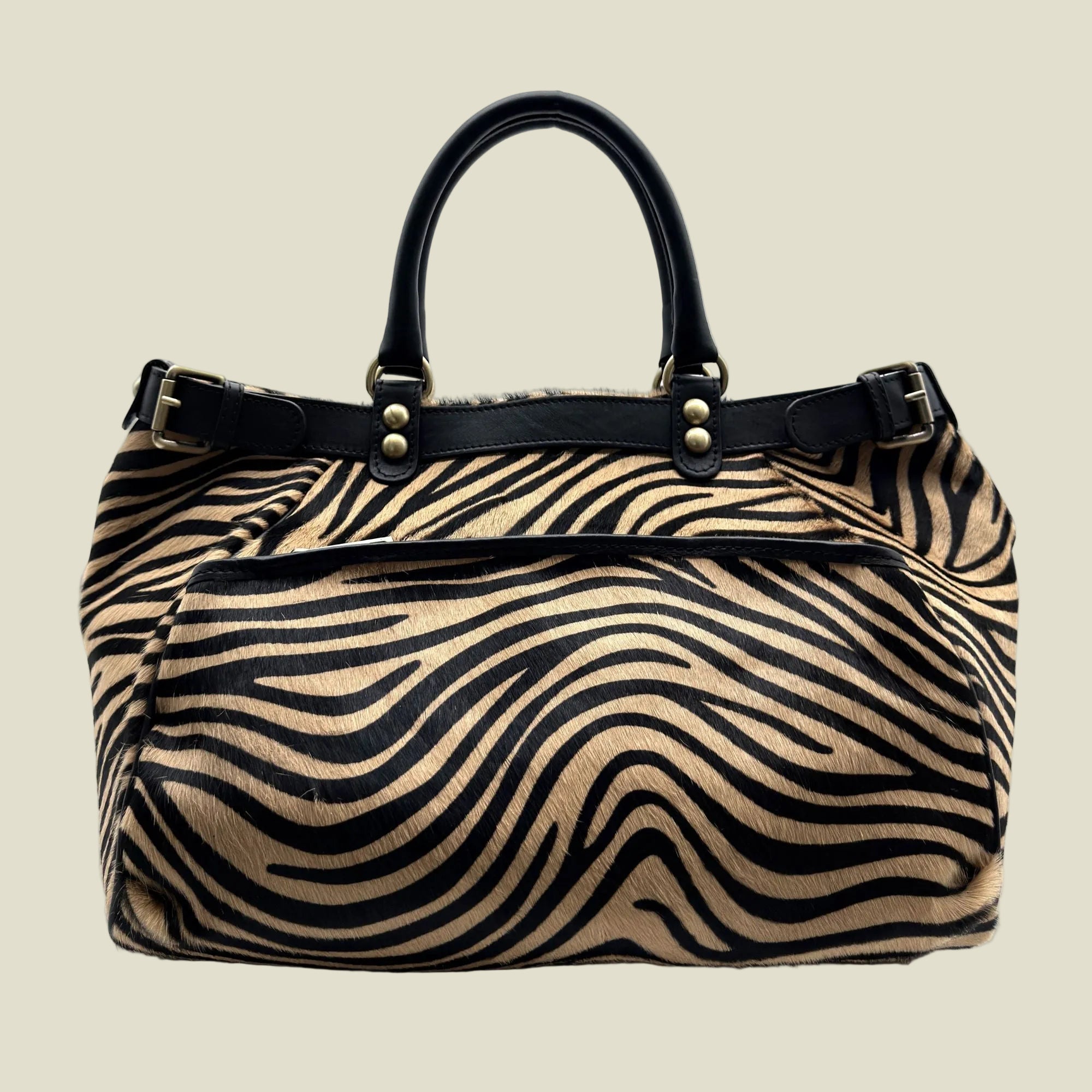 Italian Hair-On Hide Leather Weekender Bag