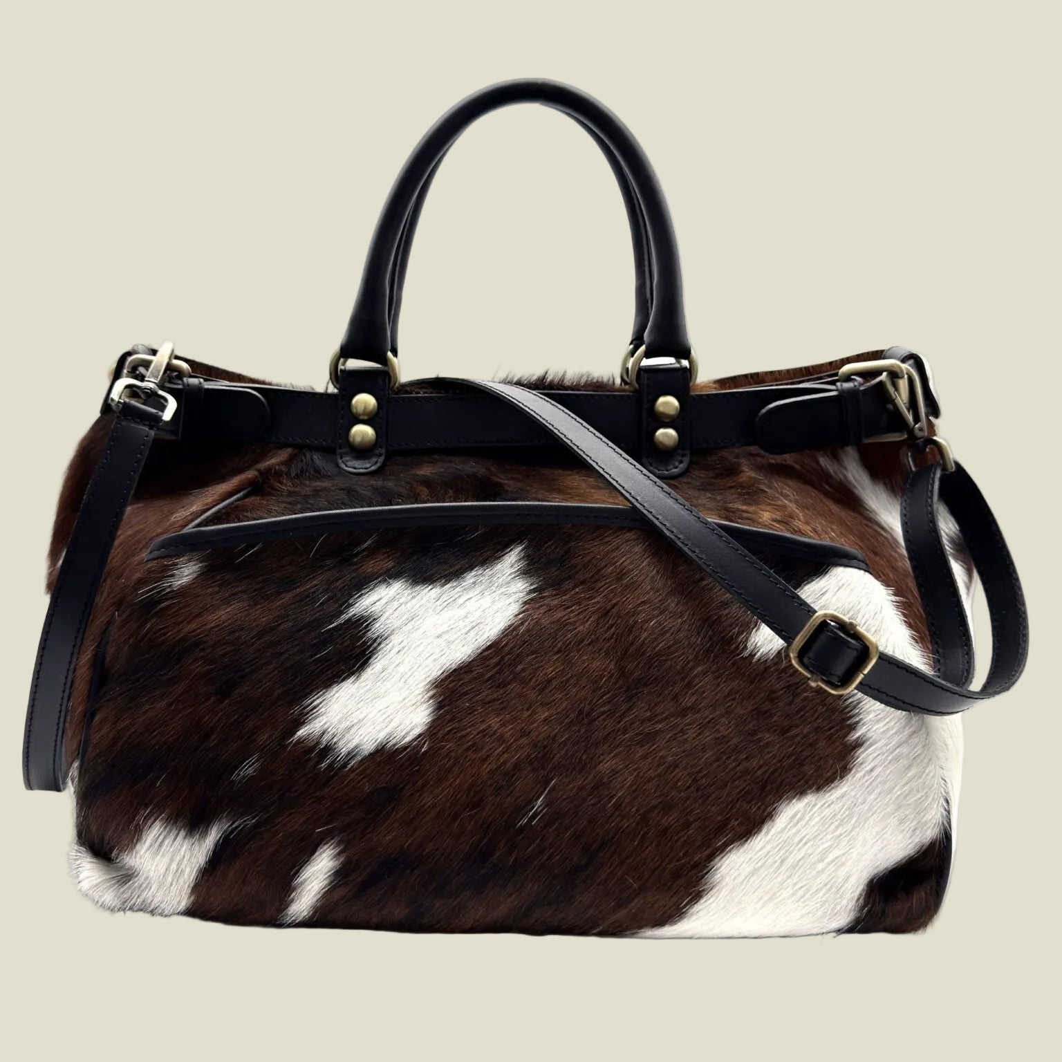 Italian Hair-On Hide Leather Weekender Bag