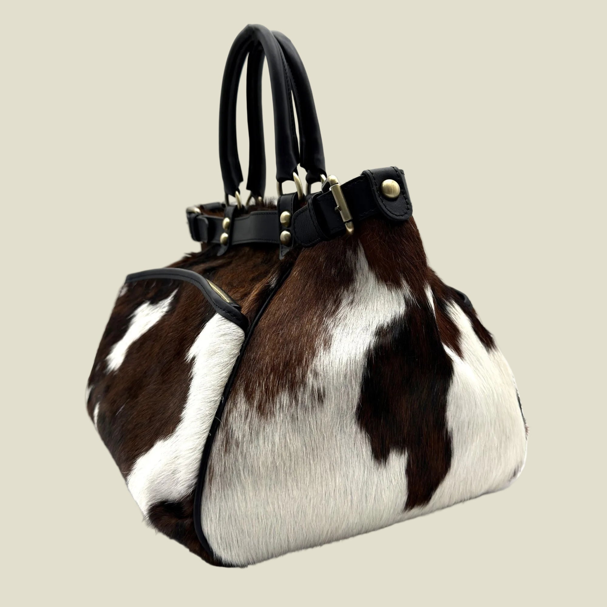 Italian Hair-On Hide Leather Weekender Bag