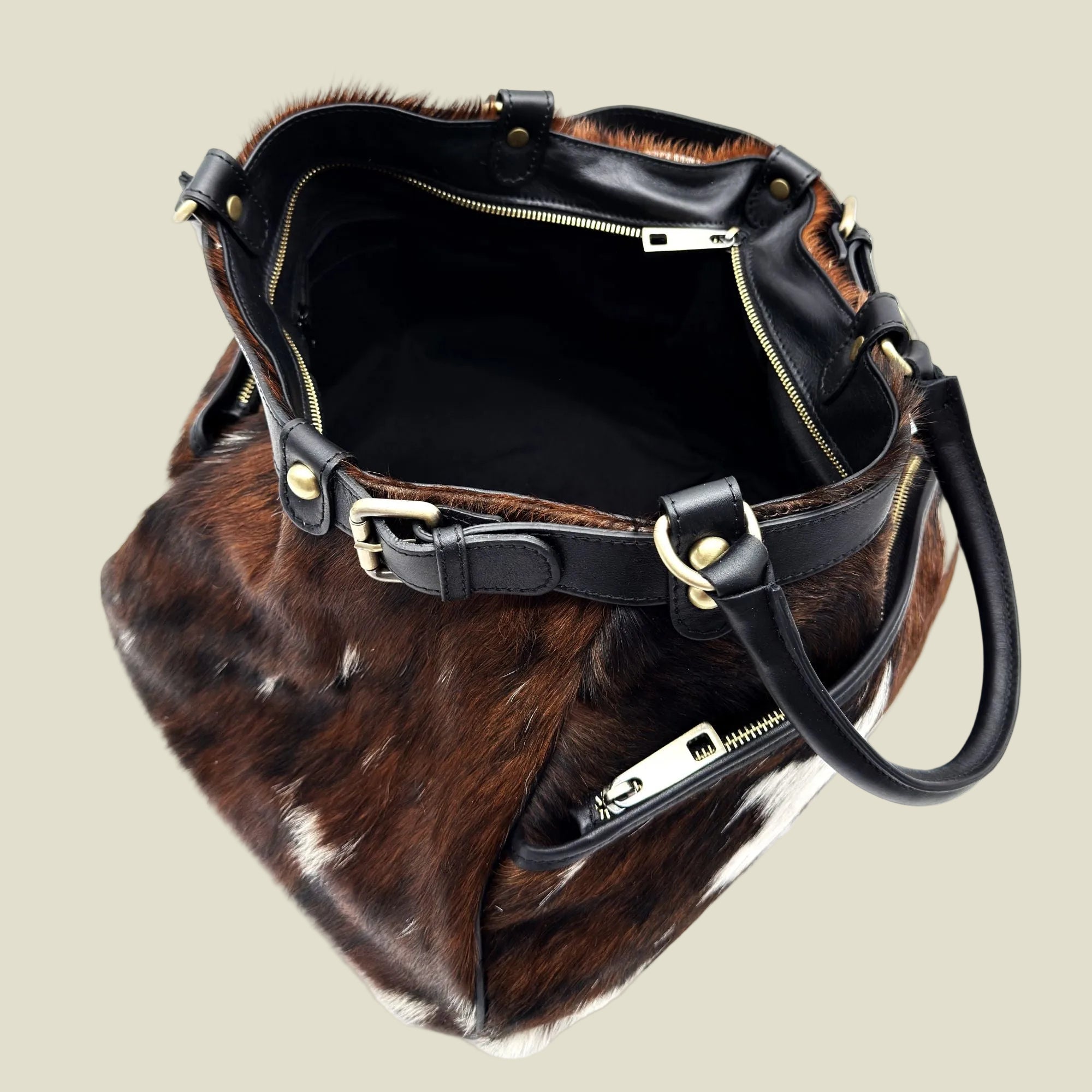 Italian Hair-On Hide Leather Weekender Bag