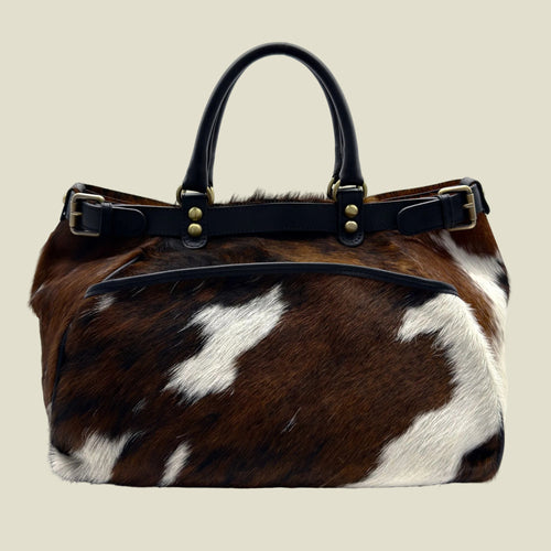 Italian Hair-On Hide Leather Weekender Bag