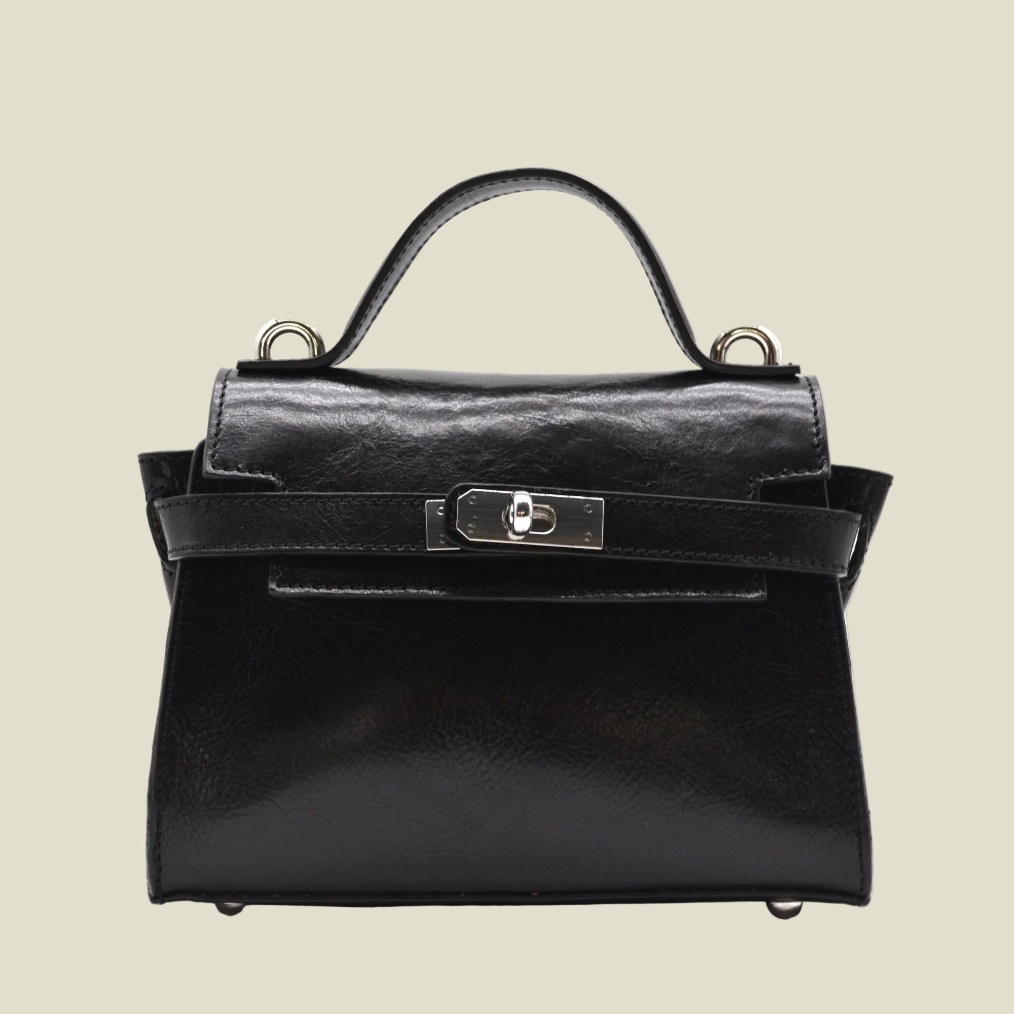 Italian Leather Boston Handbag