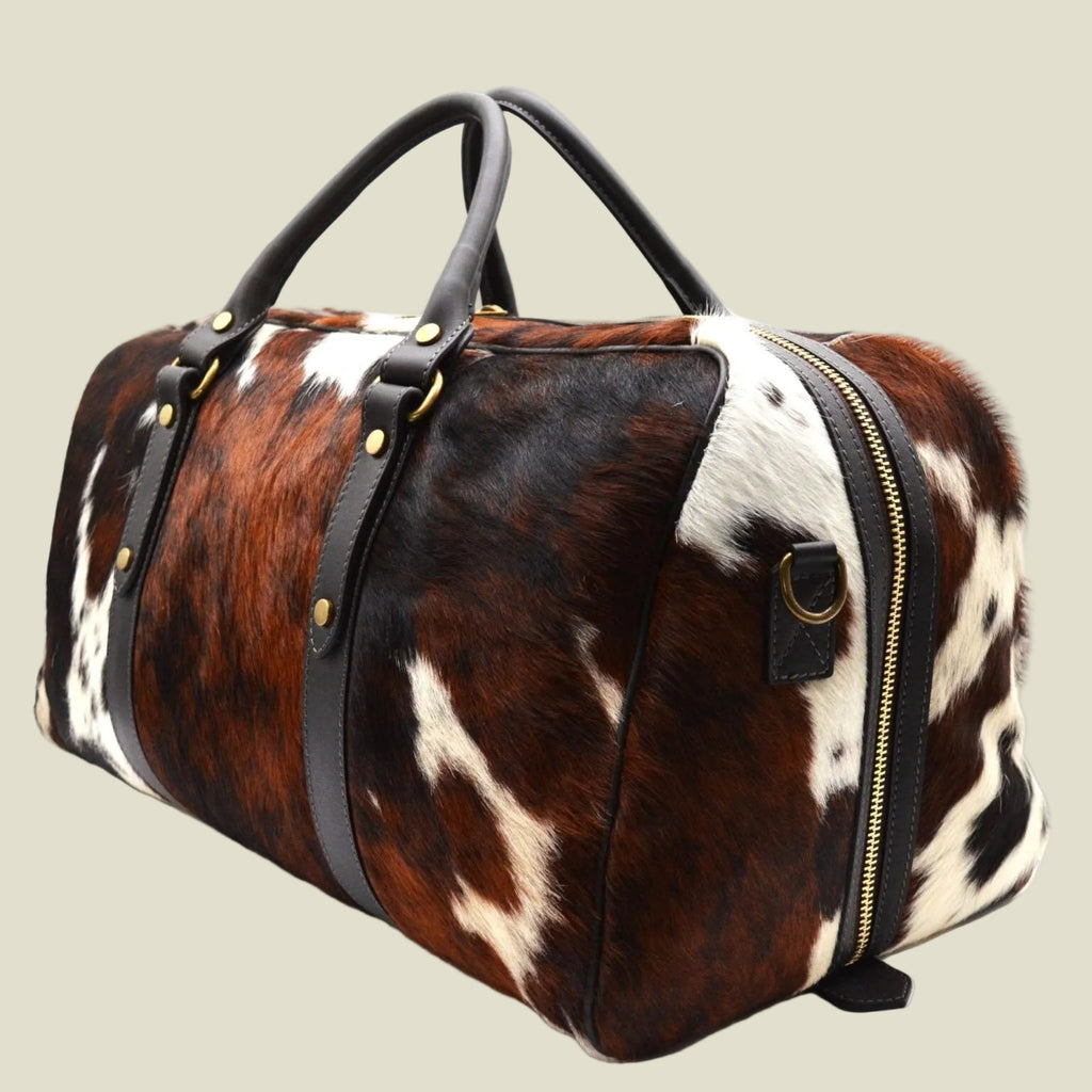 Italian Calf Hair Leather Weekender Bag