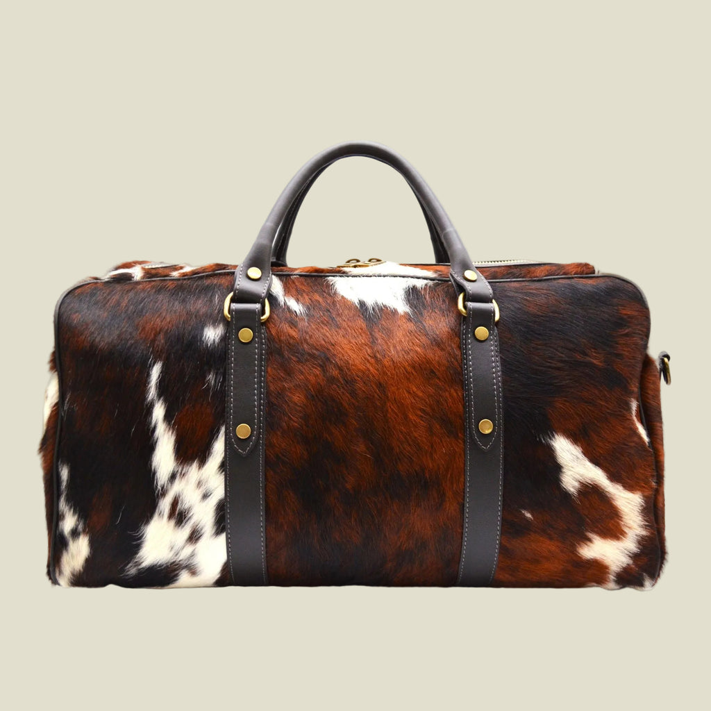 Italian Calf Hair Leather Weekender Bag