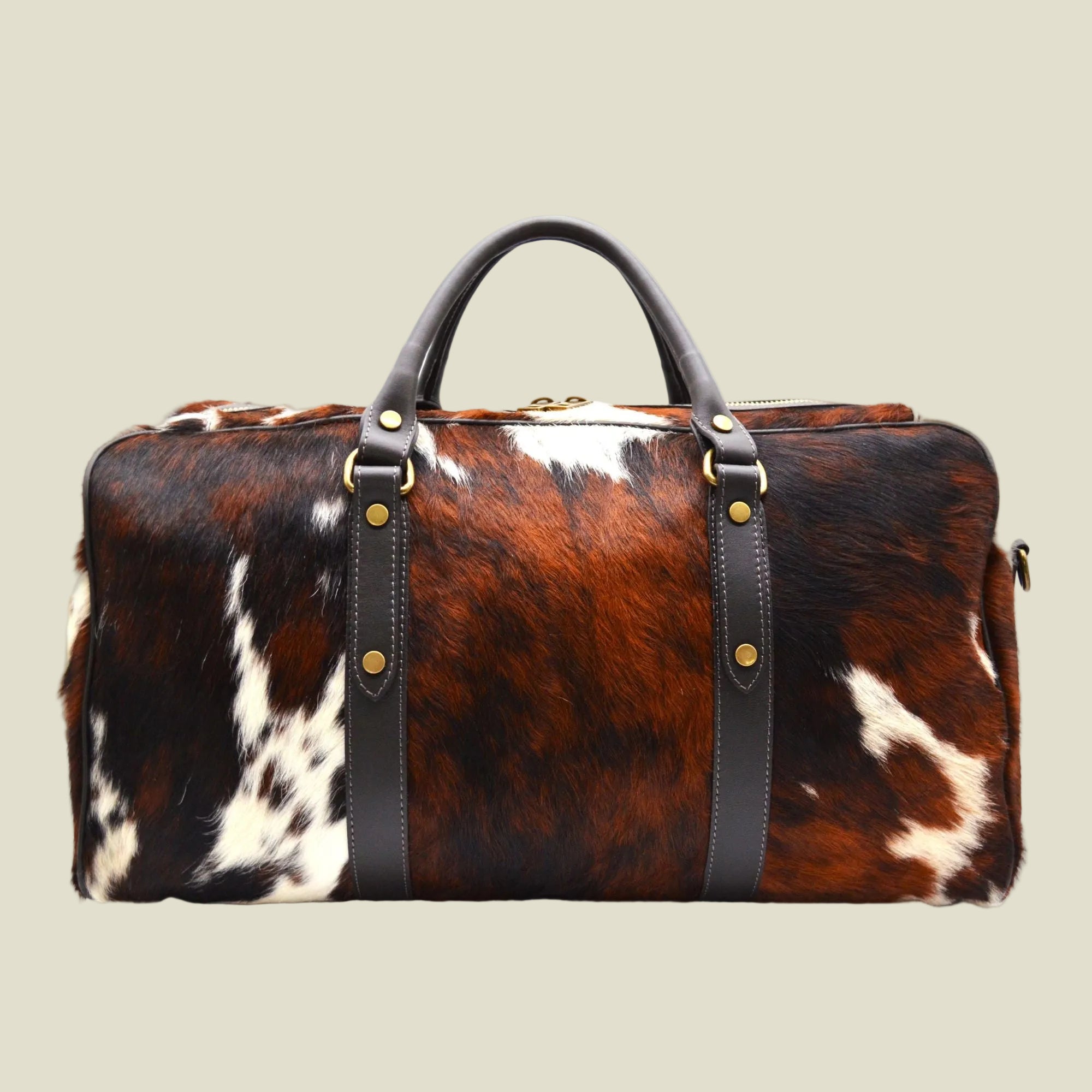 Italian Calf Hair Leather Weekender Bag