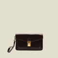 Leather Pochette with Lock Closure