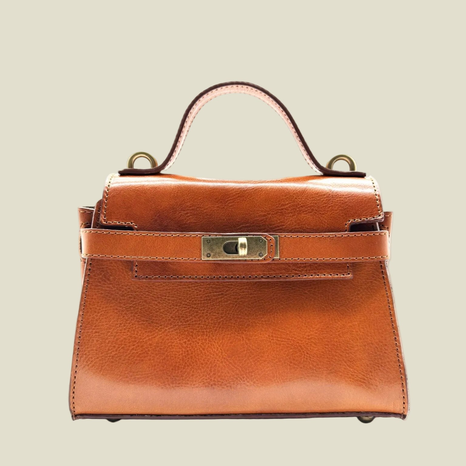 Italian Leather Boston Handbag
