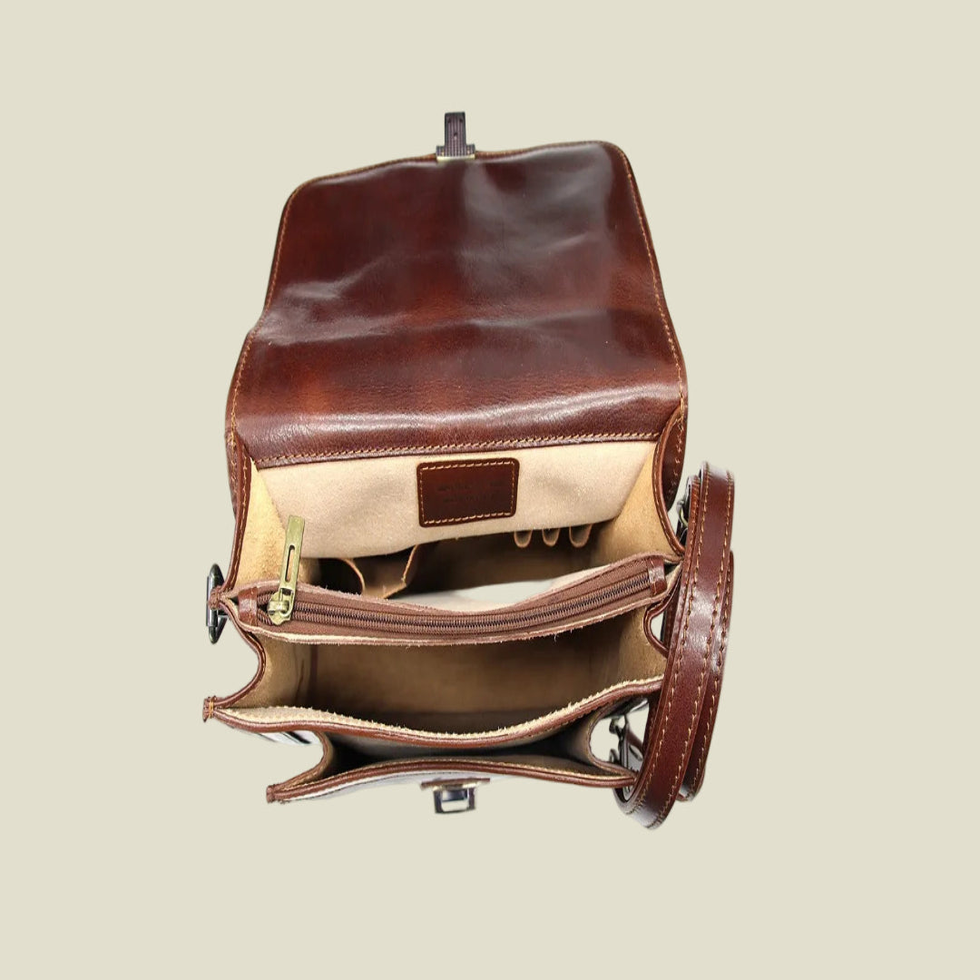 Men’s Italian Leather Briefcase with Multiple Compartments