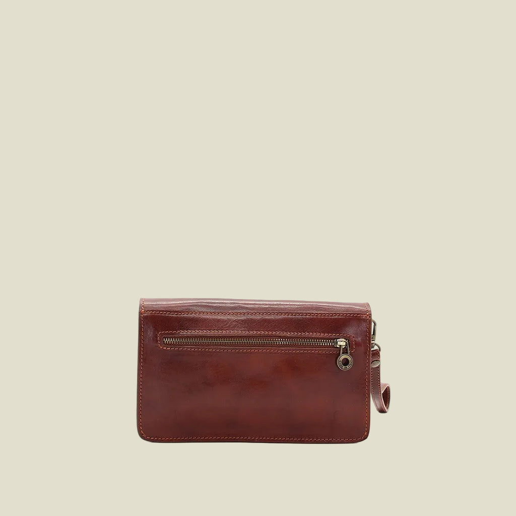Leather Pochette with Lock Closure