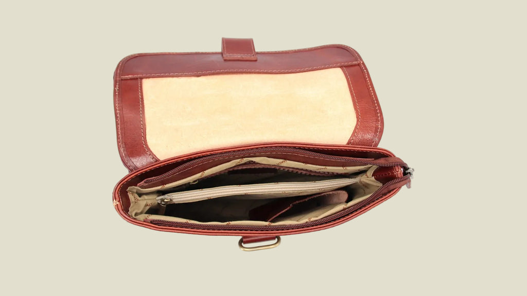 Italian Leather Flap Shoulder Bag