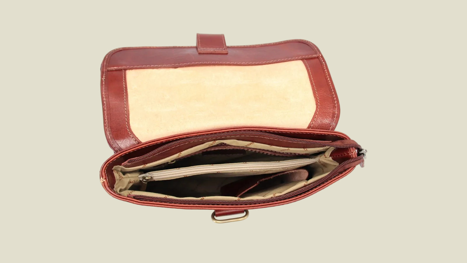 Italian Leather Flap Shoulder Bag