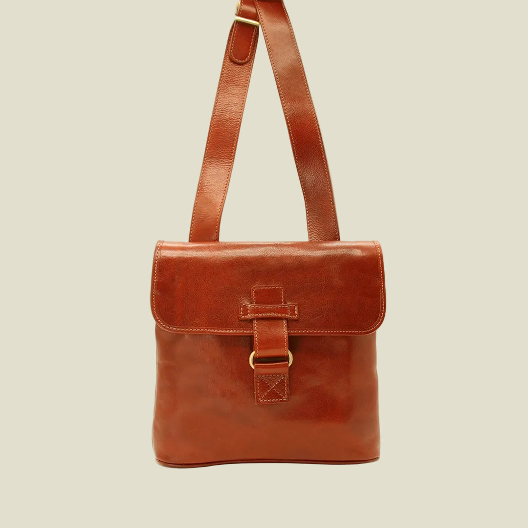 Italian Leather Flap Shoulder Bag
