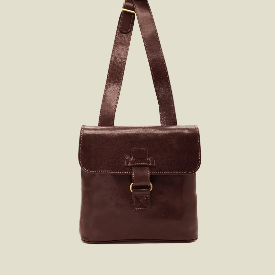 Italian Leather Flap Shoulder Bag