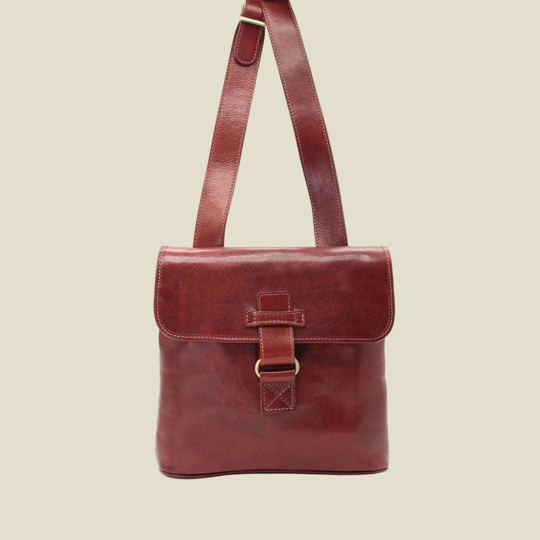 Italian Leather Flap Shoulder Bag