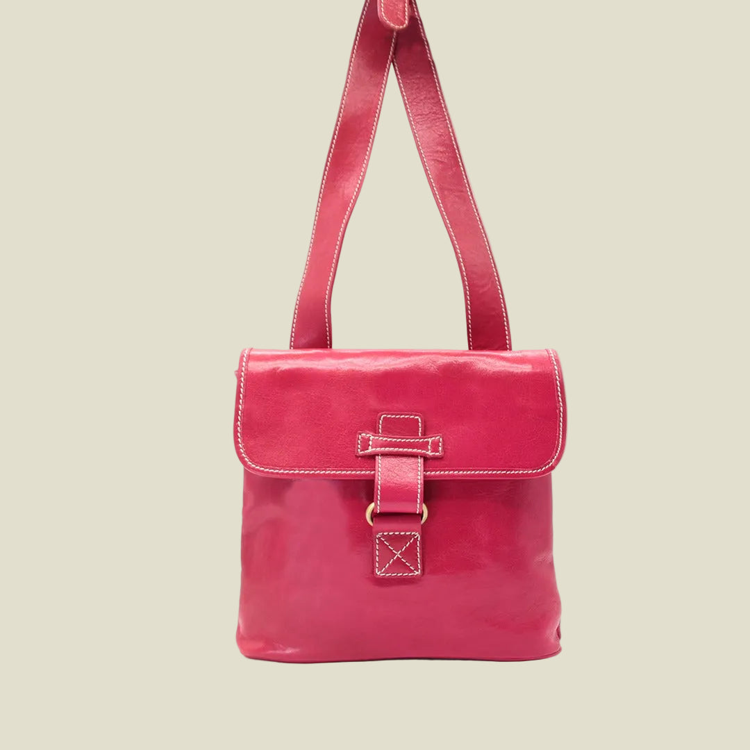 Italian Leather Flap Shoulder Bag
