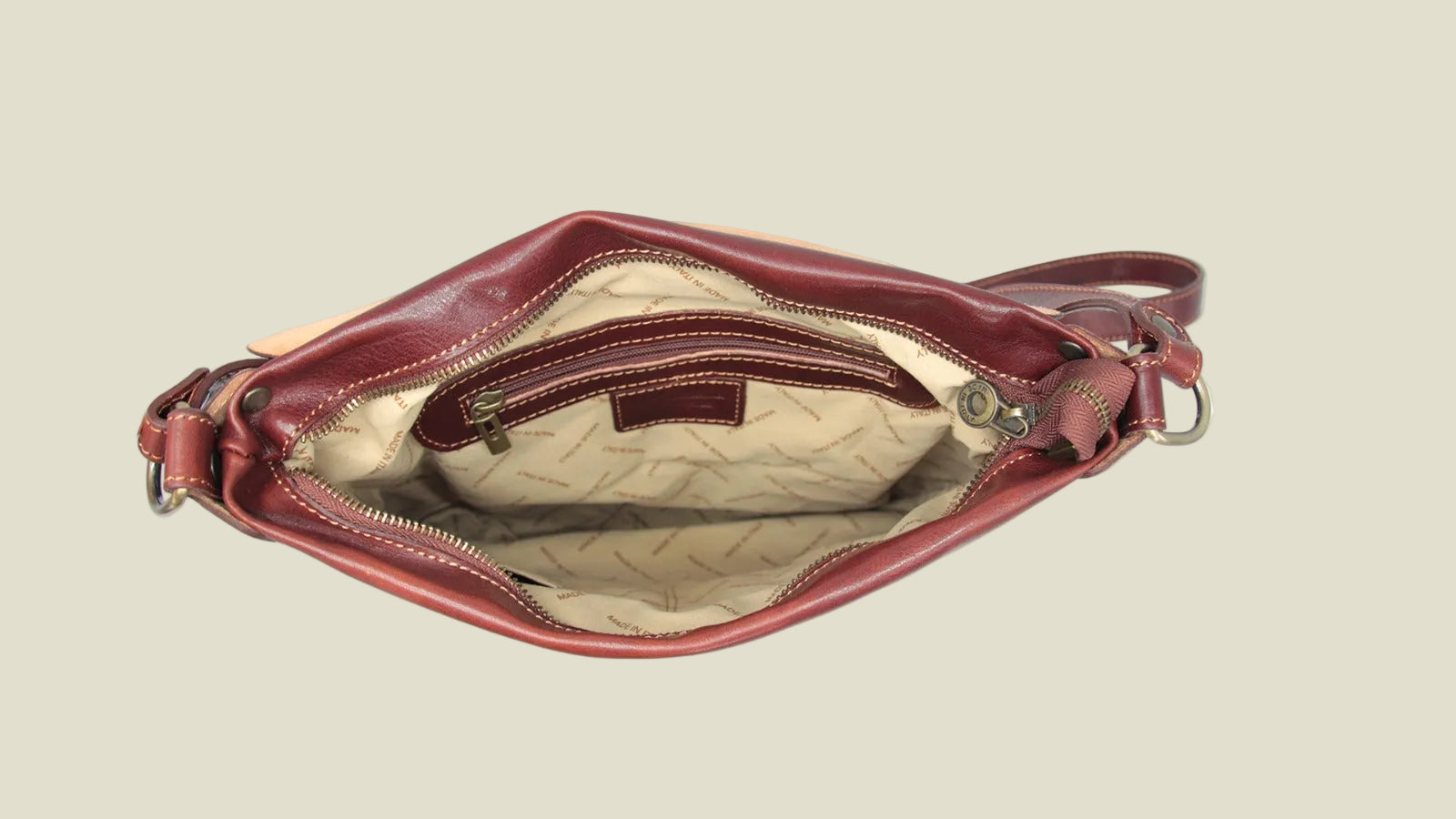 Italian Leather Messenger Shoulder Bag