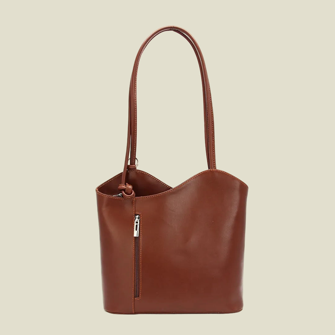 Italian Leather Shoulder Tote Bag